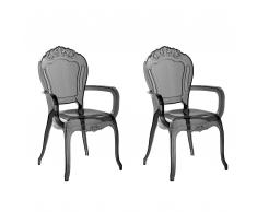 Esszimmerstuhl transparent schwarz 2er Set VERMONT II