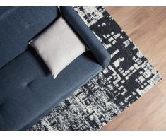 Teppich schwarz-weiß 140 x 200 cm Kurzflor DAFNI