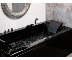 Whirlpool-Badewanne links schwarz VARADERO