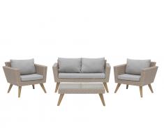 Gartenmöbel Set Rattan braun/grau VITTORIA
