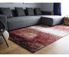 Teppich rot-beige 140 x 200 cm Kurzflor ALIMOS