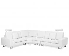 Ecksofa rechtsseitig Leder weiss STOCKHOLM