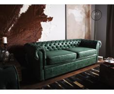 3-Sitzer Sofa Lederoptik grün CHESTERFIELD