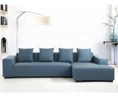 Ecksofa Polsterbezug blau linksseitig LUNGO