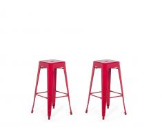 Barhocker rot 2er Set Höhe 76 cm CABRILLO