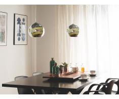 Hängeleuchte Glas silber NURE