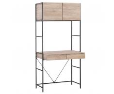 Schreibtisch heller Holzfarbton/schwarz 81 x 60 cm HARROW