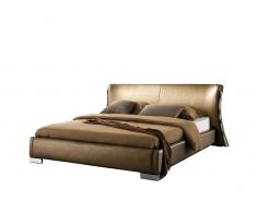Lederbett gold Lattenrost 140 x 200 cm PARIS