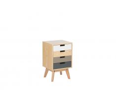 Kommode heller Holzfarbton/mehrfarbig 4 Schubladen CLARK
