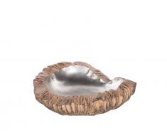 Dekoschale Holzoptik hellbraun/silber KOUSI