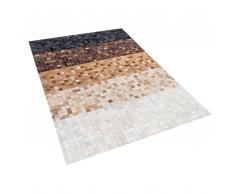 Teppich Leder schwarz/braun 160 x 230 cm TERME