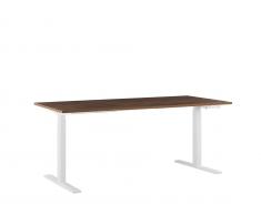 Schreibtisch braun/weiss 180 x 80 cm manuell höhenverstellbar UPLIFT