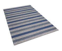 Teppich blau-grau 140 x 200 cm Kurzflor PATNOS