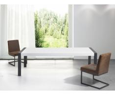 Esstisch weiß 220 x 90 cm schwarzes Gestell ARCTIC I