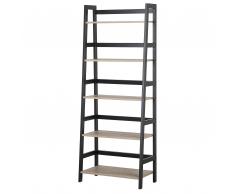Regal heller Holzfarbton/schwarz 5 Fächer CROYDON