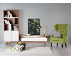 Schrank dunkler Holzfarbton/weiss COLUMBUS