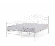 Metallbett weiss Lattenrost 160 x 200 cm LYRA