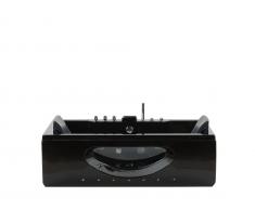 Whirlpool-Badewanne schwarz mit LED HAWES