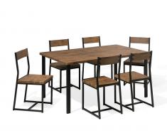 Essgruppe braun Stahl 6-Sitzer 150 cm LAREDO