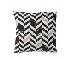 Dekokissen Streifenmuster Baumwolle schwarz/gold 45 x 45 cm HELCONIA