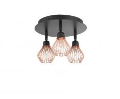 Deckenlampe schwarz/Kupfer VOLGA M