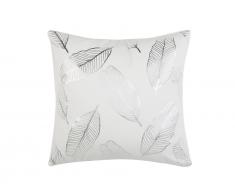 Dekokissen Blätter weiß/silber 45 x 45 cm FREESIA