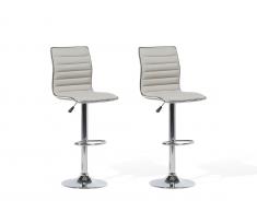 Barhocker beige höhenverstellbar 2er Set LUCERNE