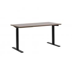 Schreibtisch braun/schwarz 160 x 70 cm manuell höhenverstellbar UPLIFT