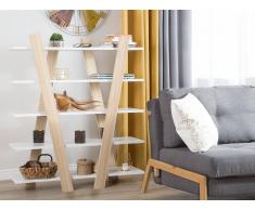 Bücherregal heller Holzfarbton/weiss 5 Fächer ESCALANTE