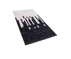 Teppich schwarz-beige 80 x 150 cm Leder BOLU