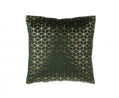 Dekokissen Netzmuster Samtstoff dunkelgrün 45 x 45 cm CELOSIA