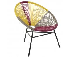 Rattanstuhl rosa/gelb/beige Kunststoff ACAPULCO