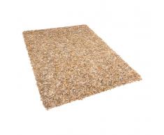 Teppich beige 160 x 230 cm Leder MUT
