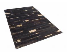 Teppich braun-gold 140 x 200 cm Leder ARTVIN