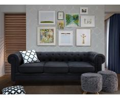 3-Sitzer Sofa Polsterbezug graphitgrau CHESTERFIELD