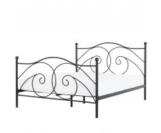 Metallbett schwarz Lattenrost 160 x 200 cm DINARD