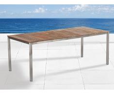 Gartentisch Edelstahl/Teakholz braun 200 x 90 cm VIAREGGIO