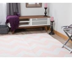 Teppich rosa mit Zickzackmuster 160 x 230 cm Kurzflor KONARLI