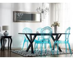 Esszimmerstuhl transparent blau 2er Set VERMONT