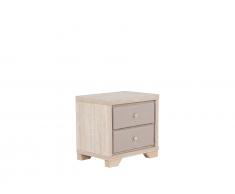 Nachttisch heller Holzfarbton/grau 2 Schubladen BERCK