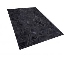 Teppich Leder schwarz 140 x 200 cm KASAR