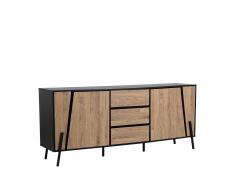Sideboard Holzfarbton/schwarz BLACKPOOL