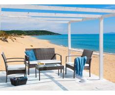 Lounge Set Rattan braun 4-Sitzer Auflagen beige MARSALA