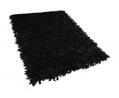 Teppich schwarz 160 x 230 cm Leder MUT