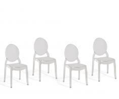 Esszimmerstuhl transparent 4er Set MERTON