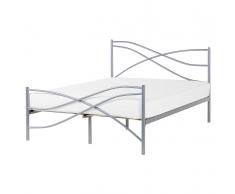 Metallbett silber Lattenrost 160 x 200 cm VELA