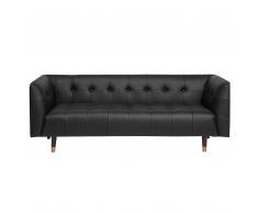 3-Sitzer Sofa Leder schwarz BYSKE
