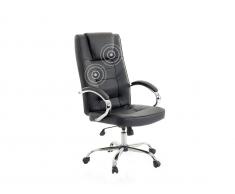 Bürostuhl schwarz/silber Kunstleder Massagefunktion DIAMOND II
