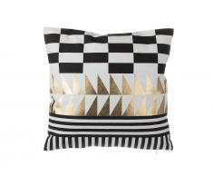 Dekokissen geometrische Formen Baumwolle schwarz/gold 45 x 45 cm DALIA