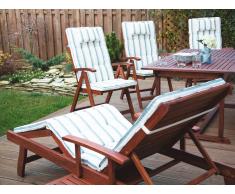 Auflage für Gartenstuhl TOSCANA beige-grün gestreift